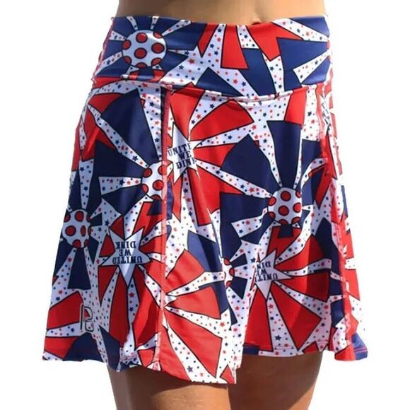 Pickleball Bella Women's XL Skort Stars Red White Blue A-Line Short - Picture 9 of 9